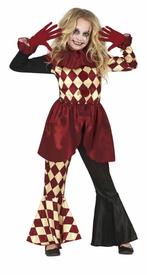 Horror Clown Halloween Kostuum Meisje Rood, Nieuw, Verzenden