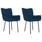 Velvet Blauwe Eetkamerstoelen 2 stuks | Retourdeal | 40%..., Huis en Inrichting, Stoelen, Ophalen of Verzenden, Nieuw, Blauw, Twee