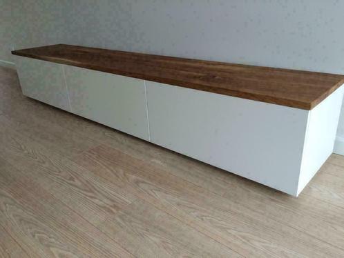 Tv meubel modern strak: staand of zwevende wandkast, Huis en Inrichting, Kasten | Televisiemeubels, 25 tot 50 cm, Nieuw, Eikenhout