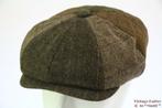 flatcap Paperboy pet Hawkins vissengraat bruin 57 t/m 60 new, Kleding | Heren, Nieuw, Pet, Hawkins, Ophalen of Verzenden