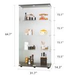 Glazen Vitrinekast 4 Lagen met LED en Dubbele Deuren – Zwart, Huis en Inrichting, Kasten | Vitrinekasten, Verzenden, Nieuw