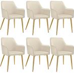 Eetkamerstoel Avane, fluweellook, gestoffeerd - beige, Set v, Huis en Inrichting, Stoelen, Verzenden, Nieuw