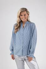 -50% Nukus  Nukus Jenna blouse lurex ice blue  maat XS, Kleding | Dames, Blouses en Tunieken, Verzenden, Nieuw, Blauw