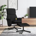 vidaXL Massagestoel verstelbaar met voetenbank stof zwart, Huis en Inrichting, Fauteuils, Verzenden, Nieuw