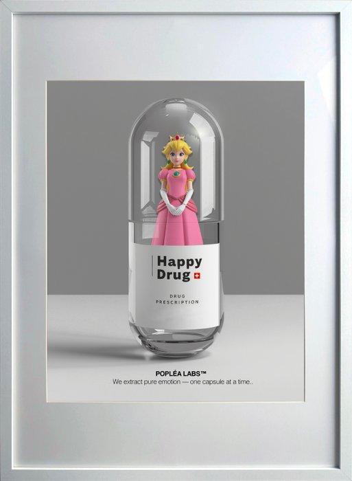 Poplea - HAPPY DRUG - POPLEA LABS - PRINCESS PEACH, Antiek en Kunst, Kunst | Schilderijen | Modern