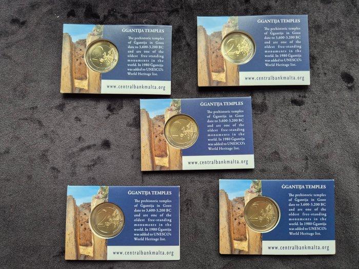 Malta. 2 Euro 2016 Ggantija (5 stuks) (Zonder, Postzegels en Munten, Munten | Europa | Euromunten