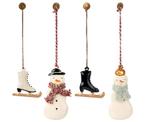 Maileg - 4 ornamenten voor in kerstboom - 6 cm, Nieuw