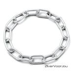 925 zilveren connector schakel armband grof, Verzenden, Nieuw, Zilver