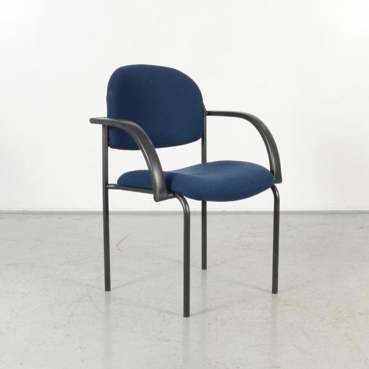 Dauphin vergaderstoel, blauw, 4-poot onderstel, Huis en Inrichting, Bureaustoelen, Ophalen of Verzenden