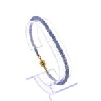 9 Krt. saffier kralen armband | 19,5 cm (magneet slot), Ophalen of Verzenden, Goud, Met edelsteen