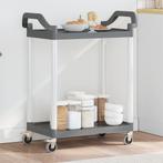 vidaXL Trolley 2-laags 81x41x92 cm aluminium grijs, Verzenden, Nieuw