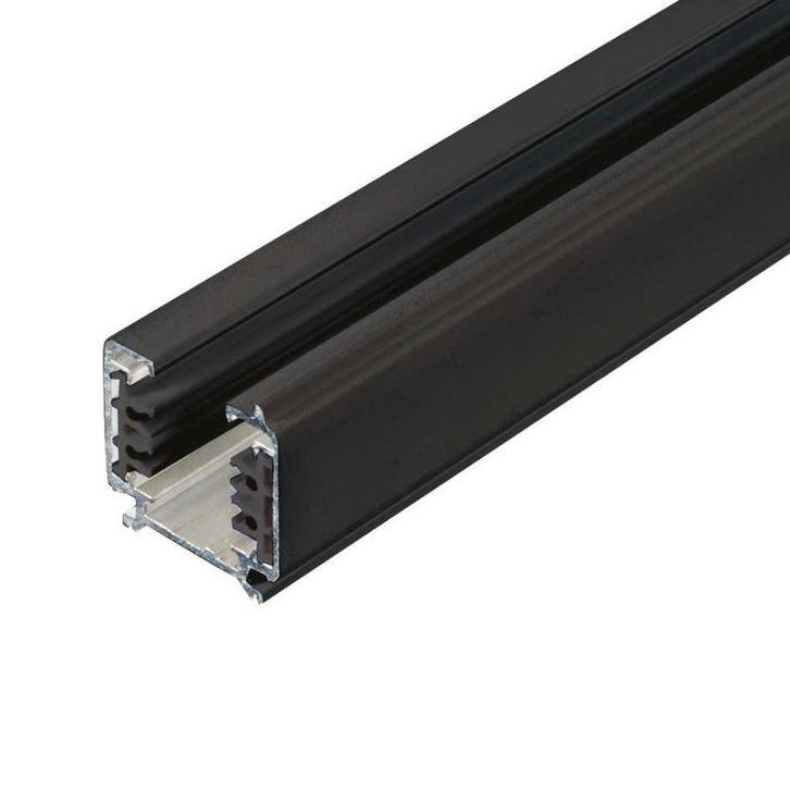 3-Fase Spanningsrails - Zwart - 200cm, Huis en Inrichting, Lampen | Plafondlampen, Nieuw, Metaal, Ophalen of Verzenden