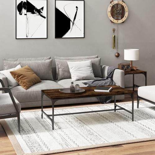 vidaXL Salontafel 100x50x35 cm bewerkt hout gerookt, Huis en Inrichting, Tafels | Salontafels, 100 tot 150 cm, Nieuw, Overige houtsoorten