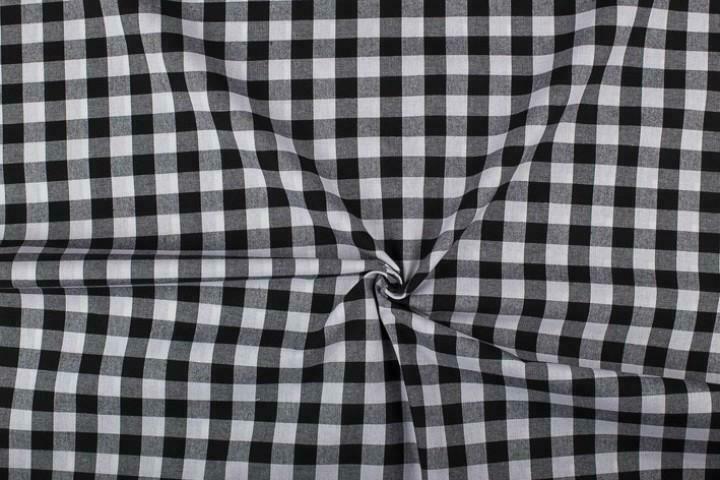 Ruitjesstof zwart wit geruit - 18mm geruit, Hobby en Vrije tijd, Stoffen en Lappen, 120 cm of meer, 200 cm of meer, Zwart, Nieuw