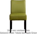 Set van 6 Groene leren landelijke eetkamerstoelen - Toledo L, Nieuw, Vijf, Zes of meer stoelen, Landelijk, Leer