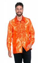 Disco Blouse Ruches Donkeroranje, Nieuw, Verzenden