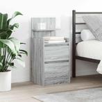 vidaXL Nachtkastjes met 2 lades 2 st 38x34x80 cm grijs, Verzenden, Nieuw, Hout