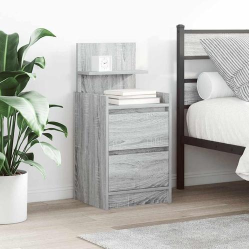 vidaXL Nachtkastjes met 2 lades 2 st 38x34x80 cm grijs, Huis en Inrichting, Slaapkamer | Nachtkastjes, Nieuw, Hout, Verzenden
