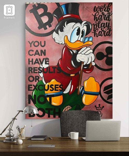 Xavier Van Walsem (1980) - Scrooge mcduck sitting on crypto, Antiek en Kunst, Kunst | Schilderijen | Modern