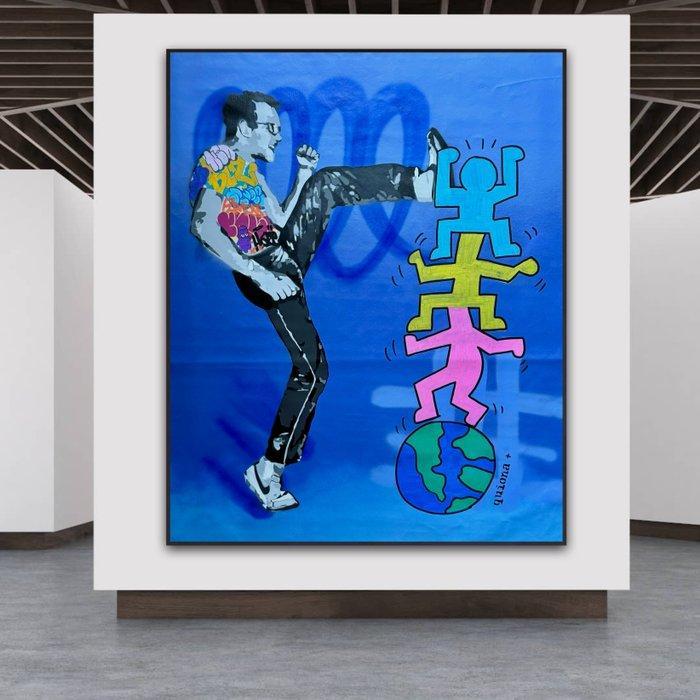 Quiona+ (1987) - ‘In Dialogue with Keith Haring’ (Rare, Antiek en Kunst, Kunst | Schilderijen | Modern