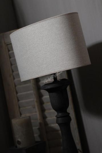 Grote ovale lampenkap ruw linnen Leem 40 cm beschikbaar voor biedingen