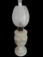 Olielamp - geborsteld glas, Opaline glas - Gedecoreerde
