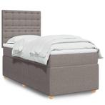 vidaXL Boxspring met matras stof taupe 90x190 cm, 90 cm, Eenpersoons, Verzenden, Nieuw