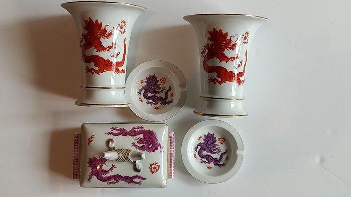 Vaas (5) - Porselein - Meissen decor draak Ming, Antiek en Kunst, Antiek | Glas en Kristal