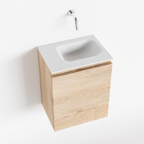 MONDIAZ OLAN 40cm toiletmeubel washed_oak. LEX wastafel talc, Doe-het-zelf en Verbouw, Sanitair, Bad, Nieuw, Ophalen of Verzenden