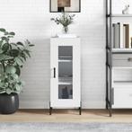 vidaXL Dressoir 34,5x34x90 cm bewerkt hout hoogglans wit, Huis en Inrichting, Kasten | Dressoirs, Minder dan 50 cm, Verzenden