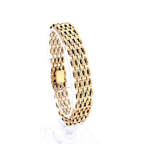 Gouden fantasie schakel armband | 19,5 cm (unisex) (unisex), Sieraden, Tassen en Uiterlijk, Armbanden, Overige kleuren, Gebruikt