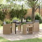 vidaXL Tuin Eetset 5 pcs Beige poly rattan, Verzenden, Nieuw, Rotan