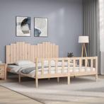vidaXL Bedframe met hoofdbord massief hout 180x200 cm, Huis en Inrichting, Eenpersoons, Bruin, Verzenden, Nieuw