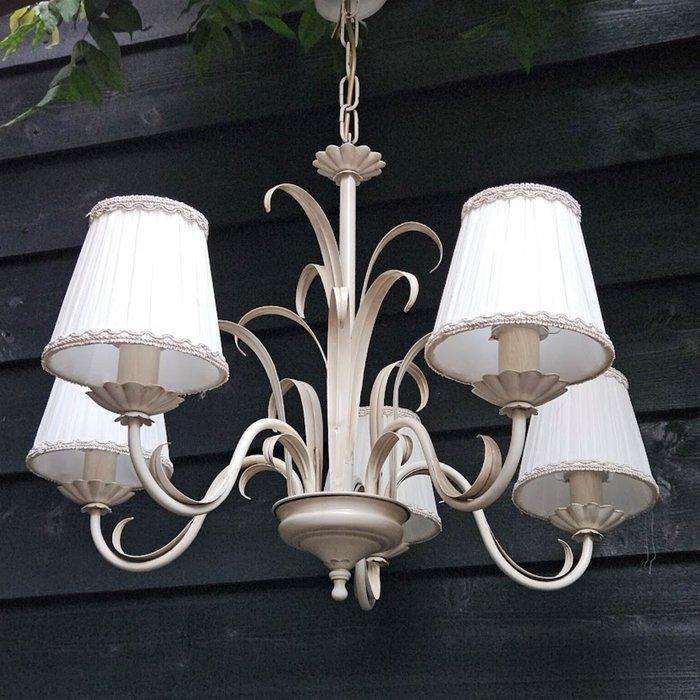 Kroonluchter - Smeedijzer - Tole kroonluchter lampenkap, Antiek en Kunst, Curiosa en Brocante