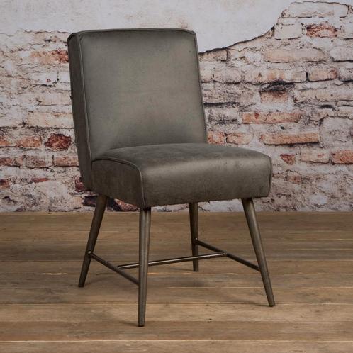 *WOONWINKEL* Tower Living Belmonte Grijze Eetkamerstoel Indu, Huis en Inrichting, Stoelen, Grijs, Nieuw, Stof, Verzenden