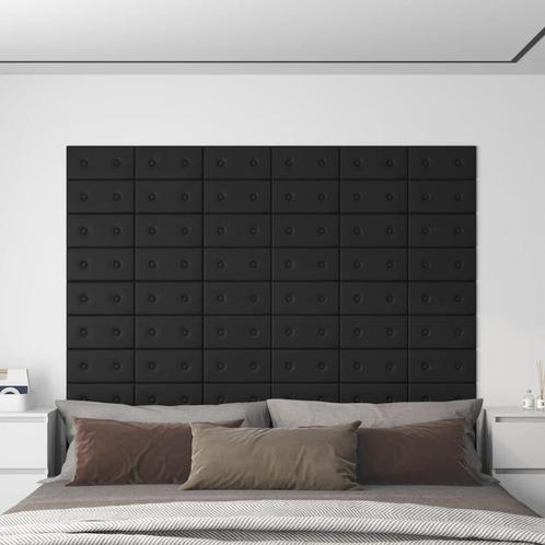 vidaXL Wandpanelen 12 st 0,54 m² 30x15 cm kunstleer zwart, Doe-het-zelf en Verbouw, Platen en Panelen, Nieuw, Verzenden