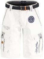 Geographical Norway Heren Bermuda Met Riem Paillette Wit, Verzenden, Nieuw, Wit