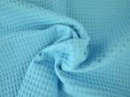 Wafelstof – Aqua blauw, Blauw, 120 cm of meer, Ophalen of Verzenden, Katoen