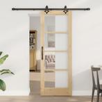 vidaXL Schuifdeur Handmatig Bruin 73.5 x 198.5 cm Hout en, Doe-het-zelf en Verbouw, Deuren en Horren, Verzenden, Nieuw