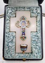 Antiek Wijwatervat - Petit Benitier de voyage : Marbre blanc