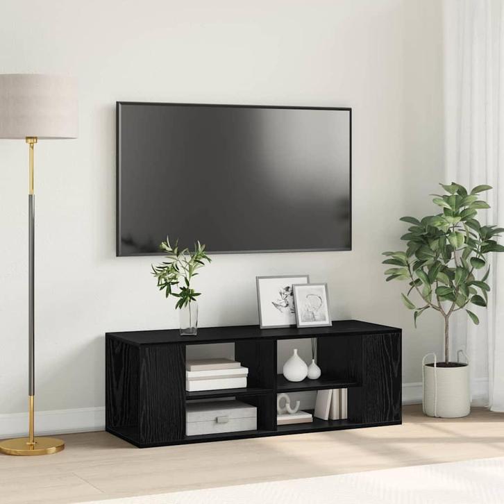 vidaXL Wandmontage TV Kast Zwart eiken 102 x 35 x 35 cm, Huis en Inrichting, Kasten | Televisiemeubels, Nieuw, Minder dan 50 cm