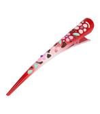 Haarspeld Duckklem Opengewerkt Glitter Bloemen 13cm Rood ..., Verzenden, Nieuw