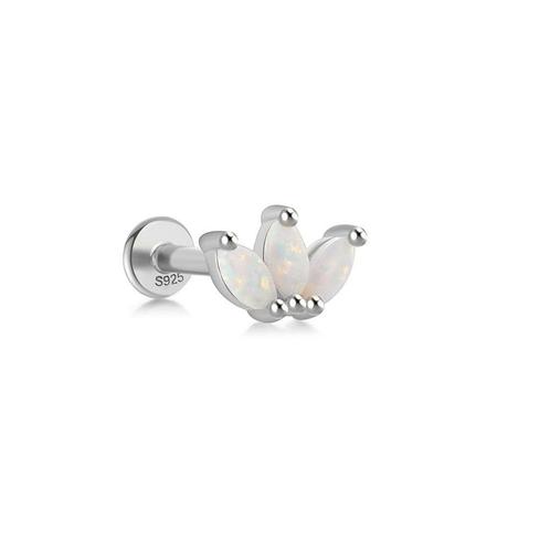 925 zilveren crown piercing met 3 mini witte opaaltjes, Sieraden, Tassen en Uiterlijk, Kettinghangers, Nieuw, Verzenden