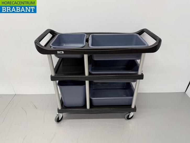 HCB Kunststof afruimwagen afruimtrolley 3 lagen met 5 bakken, Zakelijke goederen, Horeca | Keukenapparatuur, Nieuw in verpakking