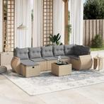 vidaXL 8-delige Loungeset met kussens poly rattan gemengd, Nieuw, Loungeset, 7 zitplaatsen, Verzenden