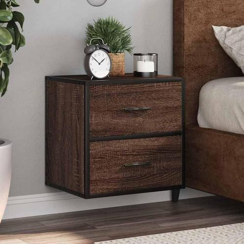 vidaXL Nachtkastje wandgemonteerd 40x31x39,5 cm bruin, Huis en Inrichting, Slaapkamer | Nachtkastjes, Nieuw, Hout, Verzenden
