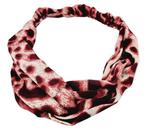 Haarband Twist Panter Print Wit Roze, Verzenden, Nieuw