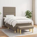 vidaXL Boxspring met matras stof taupe 100x200 cm, Huis en Inrichting, Slaapkamer | Bedden, 100 cm, Eenpersoons, Verzenden, Nieuw