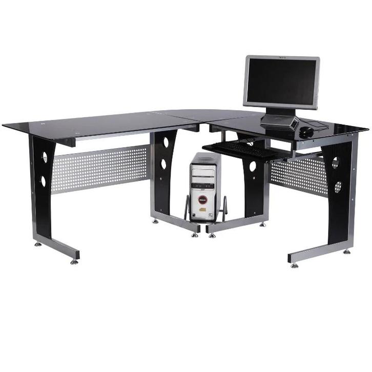 TRUUSK Hoekbureau Computerbureau - L-vormig met Zwart Veilig, Huis en Inrichting, Bureaus, Nieuw, Verzenden
