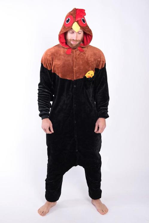 Onesie Haan Pak L-XL Hanenpak Kostuum Bruin Zwart Ei Kip Kip, Kleding | Heren, Carnavalskleding en Feestkleding, Kleding, Nieuw